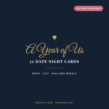 A Year of Us — 52 Printable Date Night Cards, Instant Download